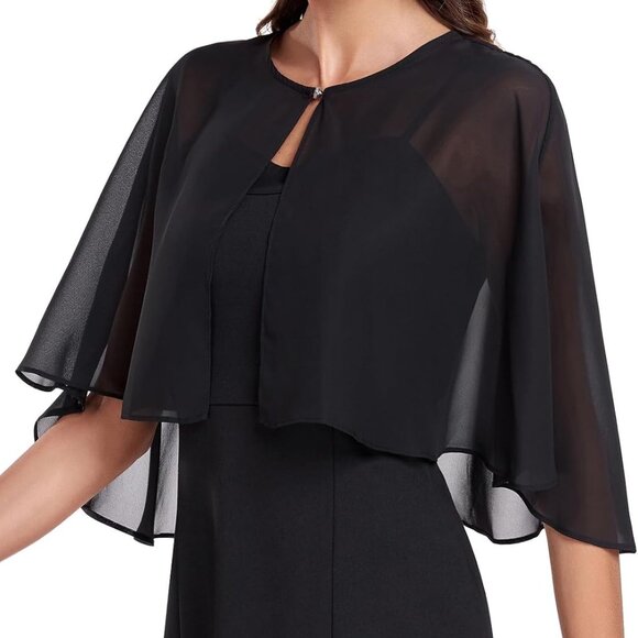 Shawl and Wraps for Evening Dress Chiffon Shawls Wedding Shrug Guest Bridesmaid - Picture 1 of 6